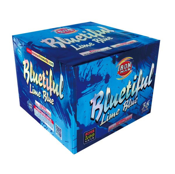 bluetiful lime blue topgun 500 gram cake firework