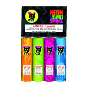 black cat neon camo smoke firework