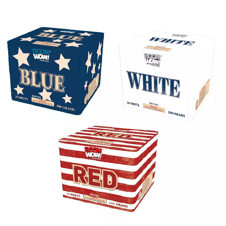 red white blue 500 gram cake boomwow firework